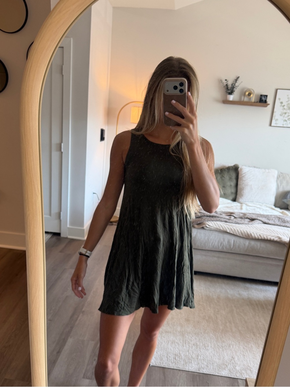Derek Heart Olive Green Sleeveless Mini Dress